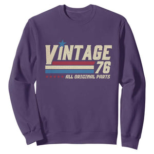Vintage 76 All Original Parts Sweatshirt Retro Stripe Patriotic 50th Birthday TS02 Purple Print Your Wear