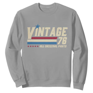 Vintage 76 All Original Parts Sweatshirt Retro Stripe Patriotic 50th Birthday TS02 Sport Gray Print Your Wear
