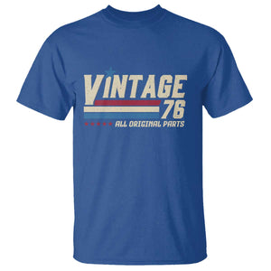 Vintage 76 All Original Parts T Shirt Retro Stripe Patriotic 50th Birthday TS02 Royal Blue Print Your Wear
