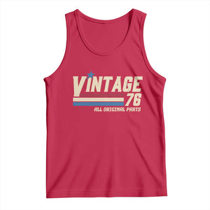 Vintage 76 All Original Parts Tank Top Retro Stripe Patriotic 50th Birthday TS02 Red Print Your Wear