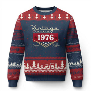 Vintage Classic 1976 Limited Edition Ugly Christmas Sweater Luxury Retro Milestone Birthday