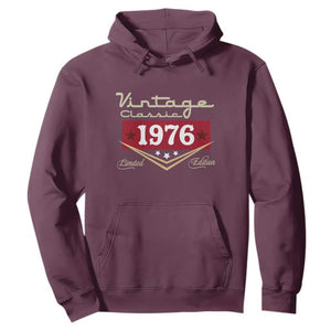 Vintage Classic 1976 Limited Edition Hoodie Luxury Retro Milestone Birthday TS02 Maroon Print Your Wear