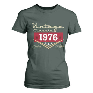 Vintage Classic 1976 Limited Edition T Shirt For Women Luxury Retro Milestone Birthday TS02 Dark Forest Green Print Your Wear