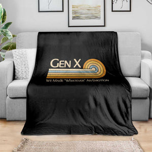 Gen X We Made Whatever An Emotion Throw Blanket Vintage Retro 70s Rainbow Graphic