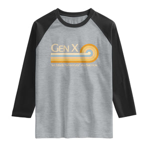 Gen X We Made Whatever An Emotion Raglan Shirt Vintage Retro 70s Rainbow Graphic TS02 Heather Gray Black Print Your Wear