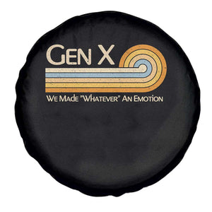 Gen X We Made Whatever An Emotion Spare Tire Cover Vintage Retro 70s Rainbow Graphic