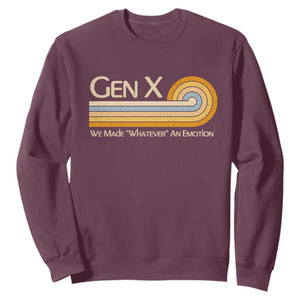 Gen X We Made Whatever An Emotion Sweatshirt Vintage Retro 70s Rainbow Graphic TS02 Maroon Print Your Wear