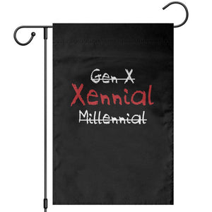 Gen X Xennial Millennial Garden Flag Micro Generation Retro Typography Graphic TS02 Black Print Your Wear