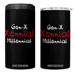 Gen X Xennial Millennial 4 in 1 Can Cooler Tumbler Micro Generation Retro Typography Graphic TS02 One Size: 16 oz Black Print Your Wear