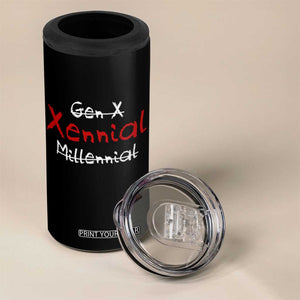 Gen X Xennial Millennial 4 in 1 Can Cooler Tumbler Micro Generation Retro Typography Graphic TS02 Print Your Wear