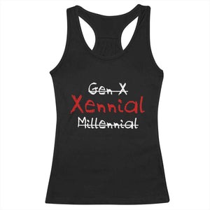 Gen X Xennial Millennial Racerback Tank Top Micro Generation Retro Typography Graphic