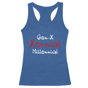 Gen X Xennial Millennial Racerback Tank Top Micro Generation Retro Typography Graphic