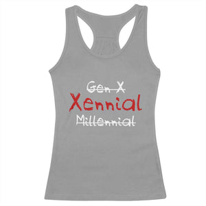 Gen X Xennial Millennial Racerback Tank Top Micro Generation Retro Typography Graphic