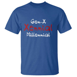 Gen X Xennial Millennial T Shirt Micro Generation Retro Typography Graphic TS02 Royal Blue Print Your Wear
