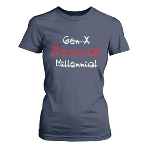 Gen X Xennial Millennial T Shirt For Women Micro Generation Retro Typography Graphic
