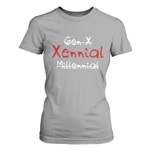 Gen X Xennial Millennial T Shirt For Women Micro Generation Retro Typography Graphic