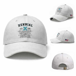 Xennial Definition 1977 to 1985 Baseball Cap Vintage Dictionary Style Graphic