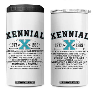 Xennial Definition 1977 to 1985 4 in 1 Can Cooler Tumbler Vintage Dictionary Style Graphic TS02 One Size: 16 oz White Print Your Wear