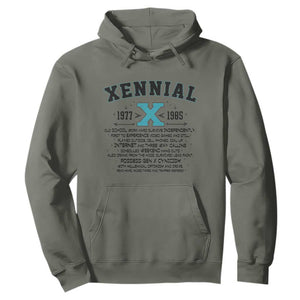 Xennial Definition 1977 to 1985 Hoodie Vintage Dictionary Style Graphic TS02 Military Green Print Your Wear