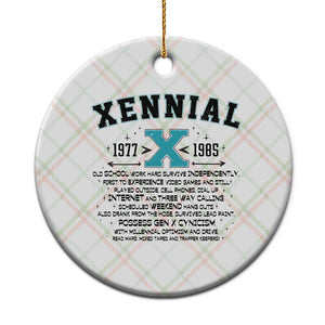 Xennial Definition 1977 to 1985 Ceramic Ornament Vintage Dictionary Style Graphic TS02 1pc Christmas Plaid Print Your Wear