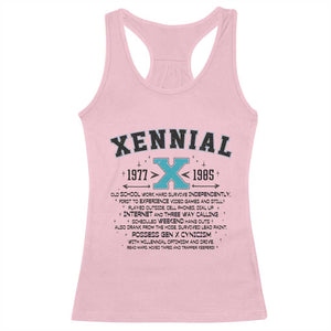 Xennial Definition 1977 to 1985 Racerback Tank Top Vintage Dictionary Style Graphic