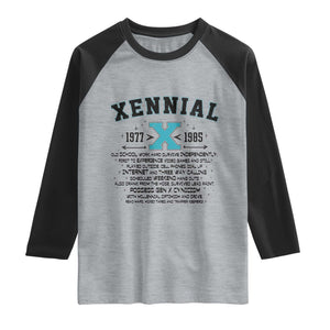 Xennial Definition 1977 to 1985 Raglan Shirt Vintage Dictionary Style Graphic TS02 Heather Gray Black Print Your Wear