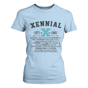 Xennial Definition 1977 to 1985 T Shirt For Women Vintage Dictionary Style Graphic TS02 Light Blue Print Your Wear