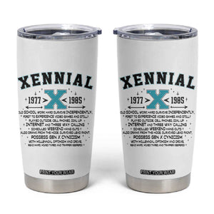 Xennial Definition 1977 to 1985 Tumbler Cup Vintage Dictionary Style Graphic TS02 White Print Your Wear
