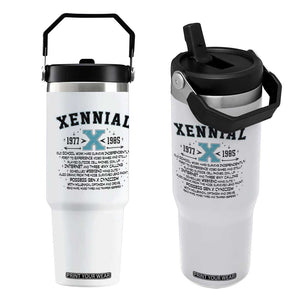 Xennial Definition 1977 to 1985 Flip Straw Tumbler Vintage Dictionary Style Graphic