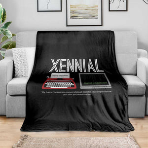 Xennial Typewriter and Computer Screen Throw Blanket Analog Childhood Digital Adulthood TS02 Print Your Wear
