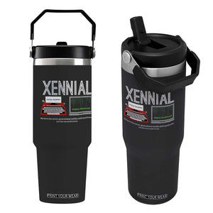 Xennial Typewriter and Computer Screen Flip Straw Tumbler Analog Childhood Digital Adulthood