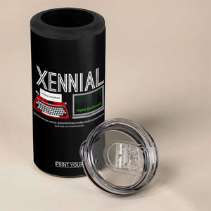 Xennial Typewriter and Computer Screen 4 in 1 Can Cooler Tumbler Analog Childhood Digital Adulthood TS02 Print Your Wear