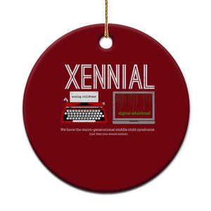 Xennial Typewriter and Computer Screen Ceramic Ornament Analog Childhood Digital Adulthood TS02 1pc Red Print Your Wear