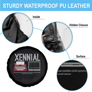 Xennial Typewriter and Computer Screen Spare Tire Cover Analog Childhood Digital Adulthood