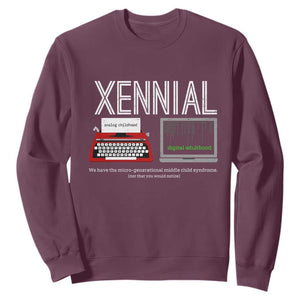 Xennial Typewriter and Computer Screen Sweatshirt Analog Childhood Digital Adulthood