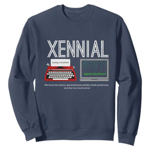 Xennial Typewriter and Computer Screen Sweatshirt Analog Childhood Digital Adulthood