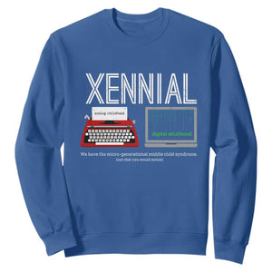 Xennial Typewriter and Computer Screen Sweatshirt Analog Childhood Digital Adulthood