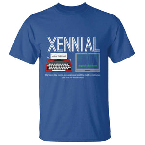 Xennial Typewriter and Computer Screen T Shirt Analog Childhood Digital Adulthood