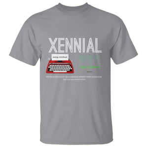 Xennial Typewriter and Computer Screen T Shirt Analog Childhood Digital Adulthood