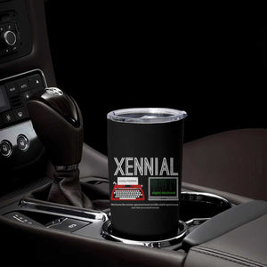 Xennial Typewriter and Computer Screen Tumbler Cup Analog Childhood Digital Adulthood TS02 Print Your Wear