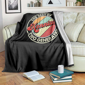 Xennial The Best of Two Generations Throw Blanket Retro Sunset Vintage 70s Graphic TS02 Print Your Wear