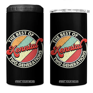 Xennial The Best of Two Generations 4 in 1 Can Cooler Tumbler Retro Sunset Vintage 70s Graphic TS02 One Size: 16 oz Black Print Your Wear