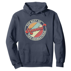 Xennial The Best of Two Generations Hoodie Retro Sunset Vintage 70s Graphic TS02 Navy Print Your Wear