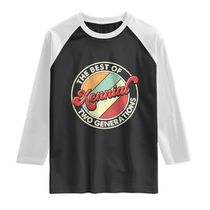 Xennial The Best of Two Generations Raglan Shirt Retro Sunset Vintage 70s Graphic TS02 Black White Print Your Wear