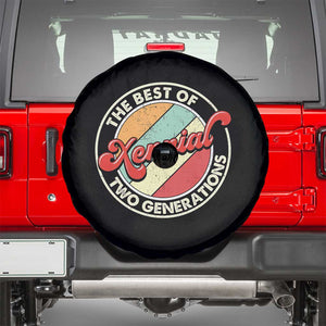Xennial The Best of Two Generations Spare Tire Cover Retro Sunset Vintage 70s Graphic TS02 Black Print Your Wear