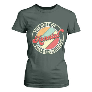 Xennial The Best of Two Generations T Shirt For Women Retro Sunset Vintage 70s Graphic TS02 Dark Forest Green Print Your Wear