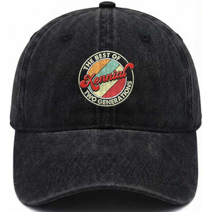 Xennial The Best of Two Generations Washed Cotton Baseball Cap Retro Sunset Vintage 70s Graphic TS02 Print Your Wear