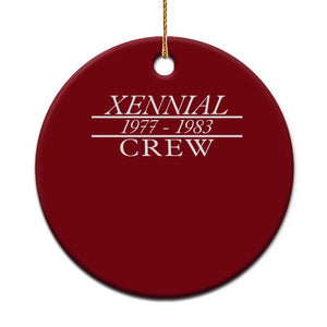 Xennial Crew 1977 to 1983 Ceramic Ornament Minimalist Bold Typography Graphic