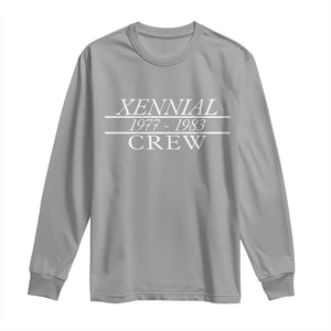 Xennial Crew 1977 to 1983 Long Sleeve Shirt Minimalist Bold Typography Graphic TS02 Sport Gray Print Your Wear