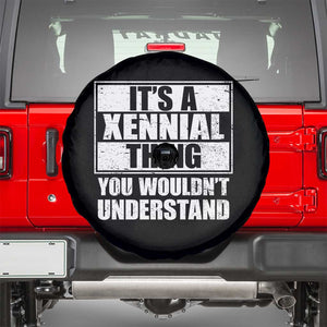 It's A Xennial Thing You Wouldn't Understand Spare Tire Cover Distressed Retro Graphic TS02 Black Print Your Wear